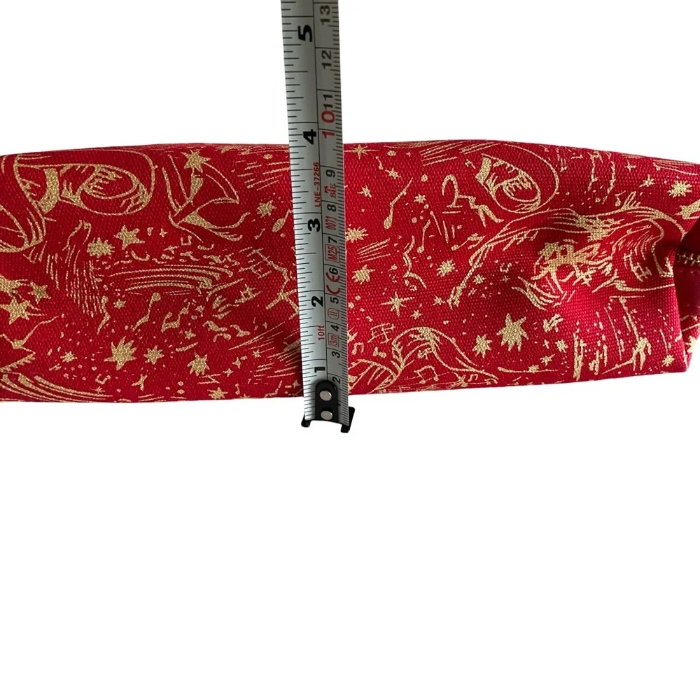 Carolina Herrera Red & Gold Cosmetic Bag Makeup Pouch Zip Travel Case
